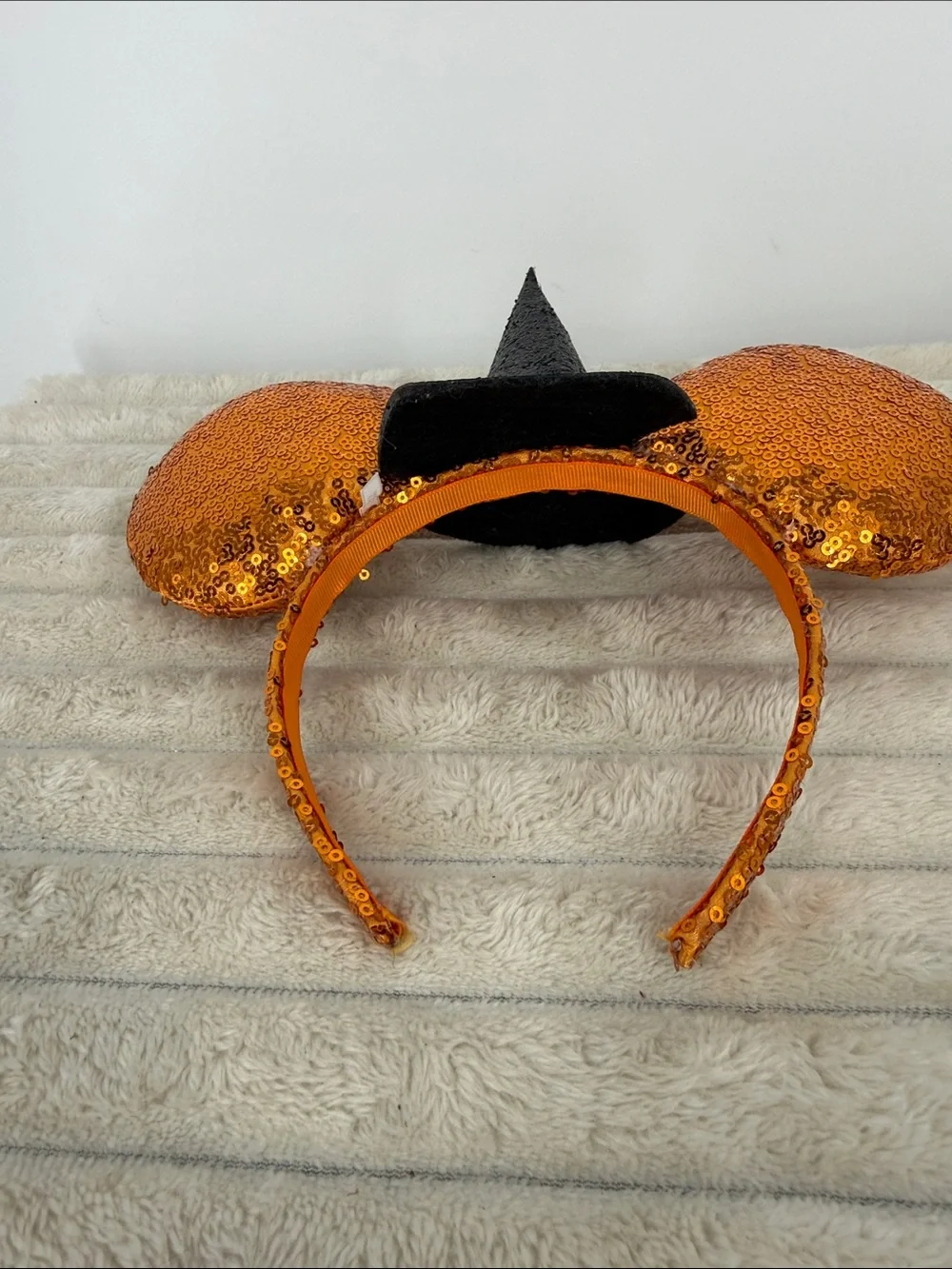 Disney Minnie Rars Orange Sequin Witch Ear Headband